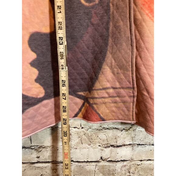 Donna White Jacket Womens Small Pink Quilted Abstract Art Button Front Artsy - Picture 10 of 14